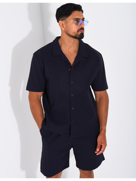 Ensemble gaufré short et chemise