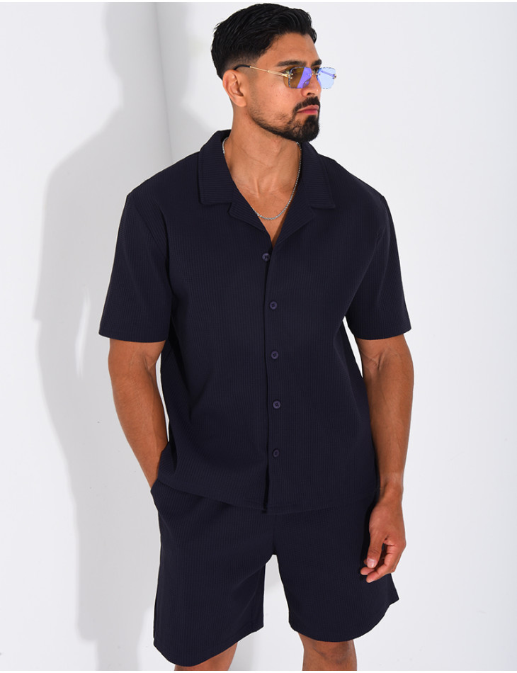 Ensemble gaufré short et chemise