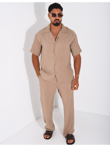 Ensemble fin pantalon et chemise manches courtes