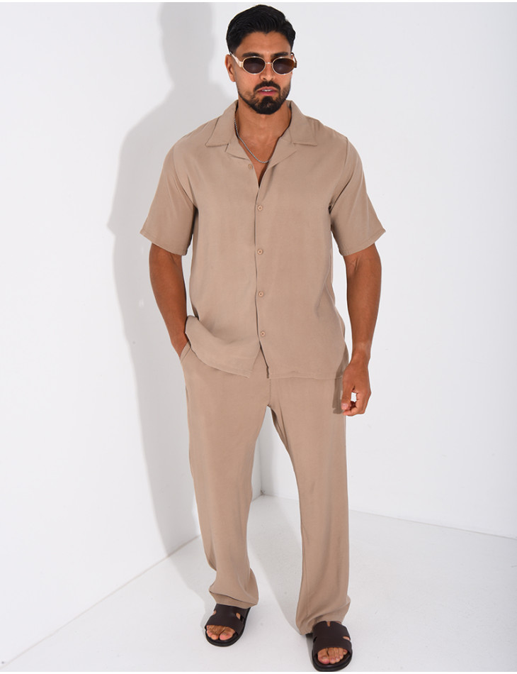 Ensemble fin pantalon et chemise manches courtes