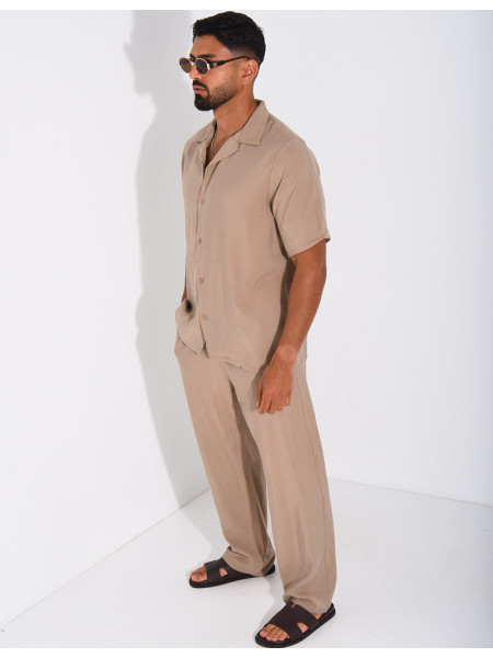 Ensemble fin pantalon et chemise manches courtes