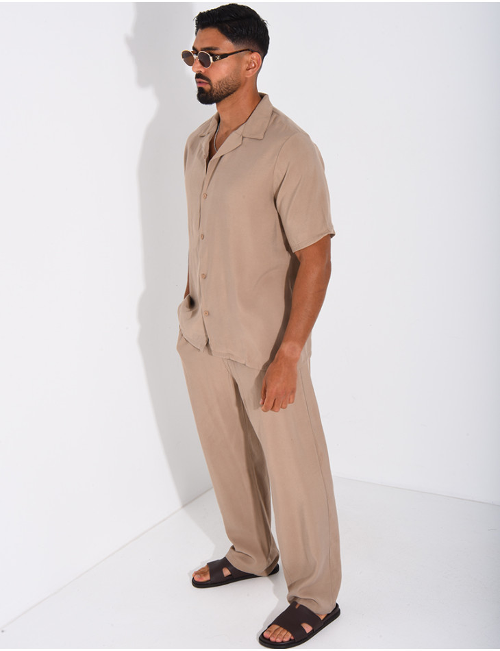 Ensemble fin pantalon et chemise manches courtes