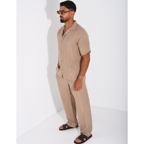 Ensemble fin pantalon et chemise manches courtes