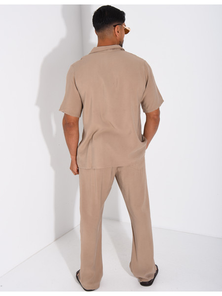Ensemble fin pantalon et chemise manches courtes
