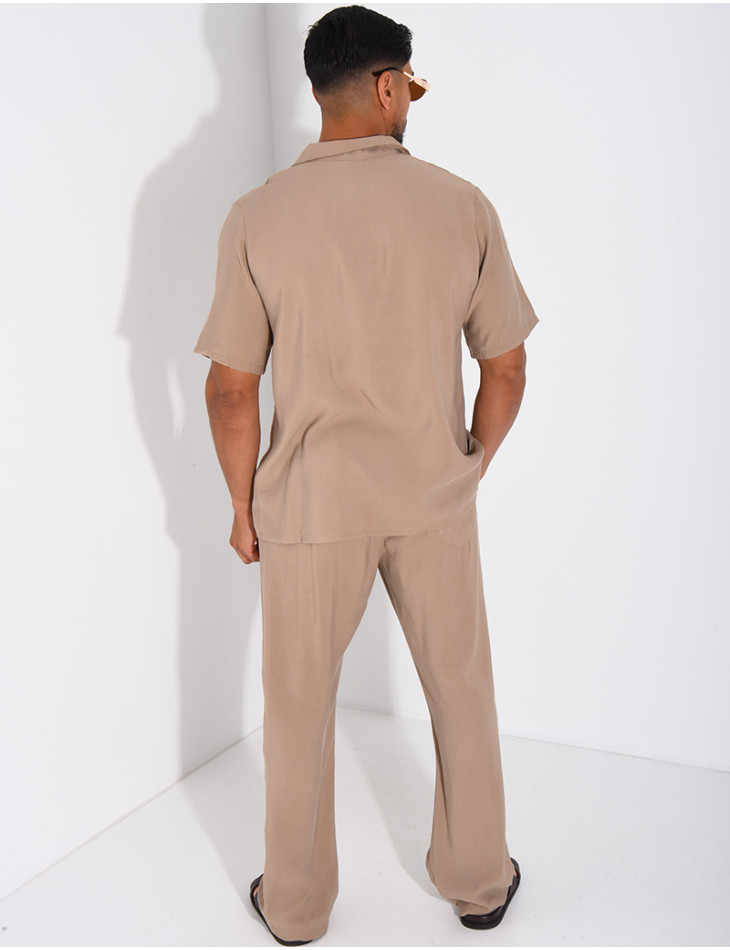 Ensemble fin pantalon et chemise manches courtes