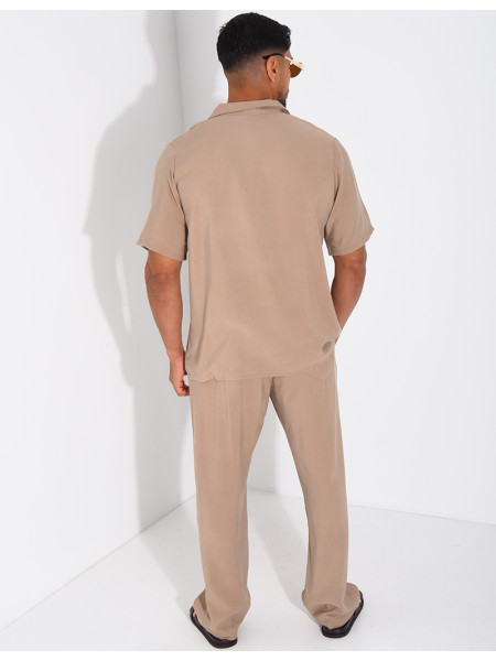 Ensemble fin pantalon et chemise manches courtes