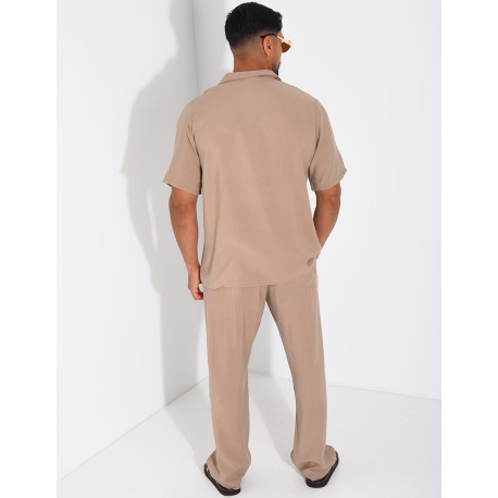 Ensemble fin pantalon et chemise manches courtes