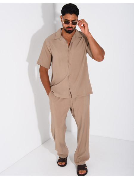 Ensemble fin pantalon et chemise manches courtes