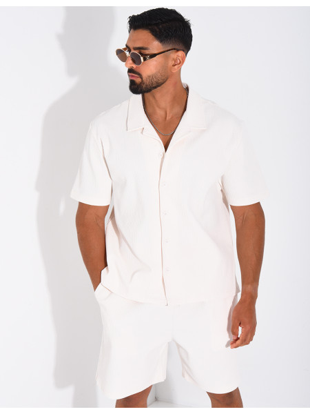 Ensemble gaufré short et chemise