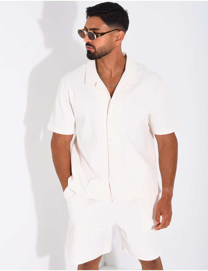 Ensemble gaufré short et chemise