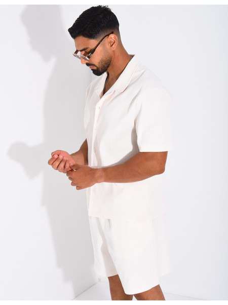 Ensemble gaufré short et chemise