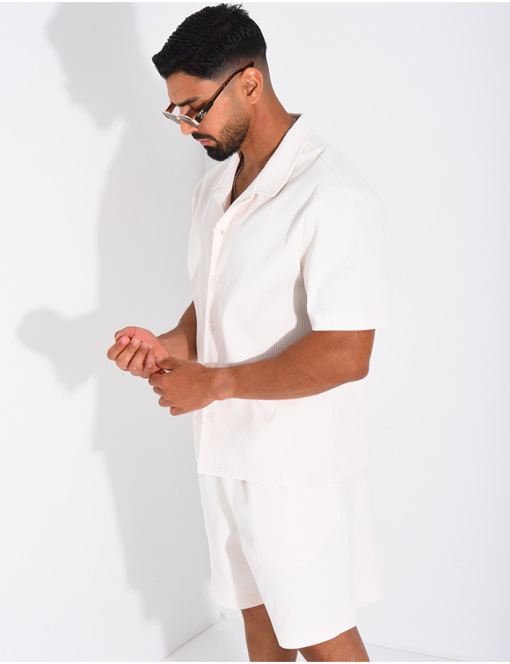 Ensemble gaufré short et chemise
