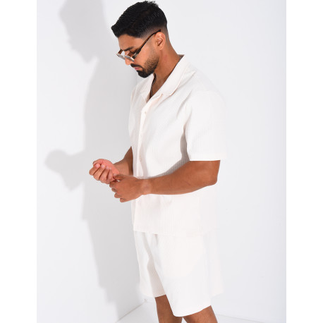 Ensemble gaufré short et chemise