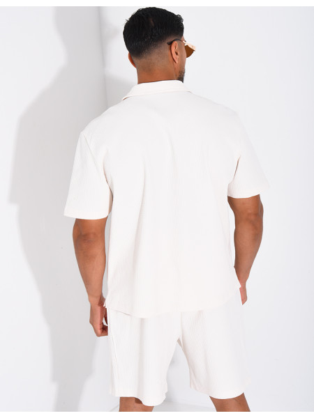 Ensemble gaufré short et chemise