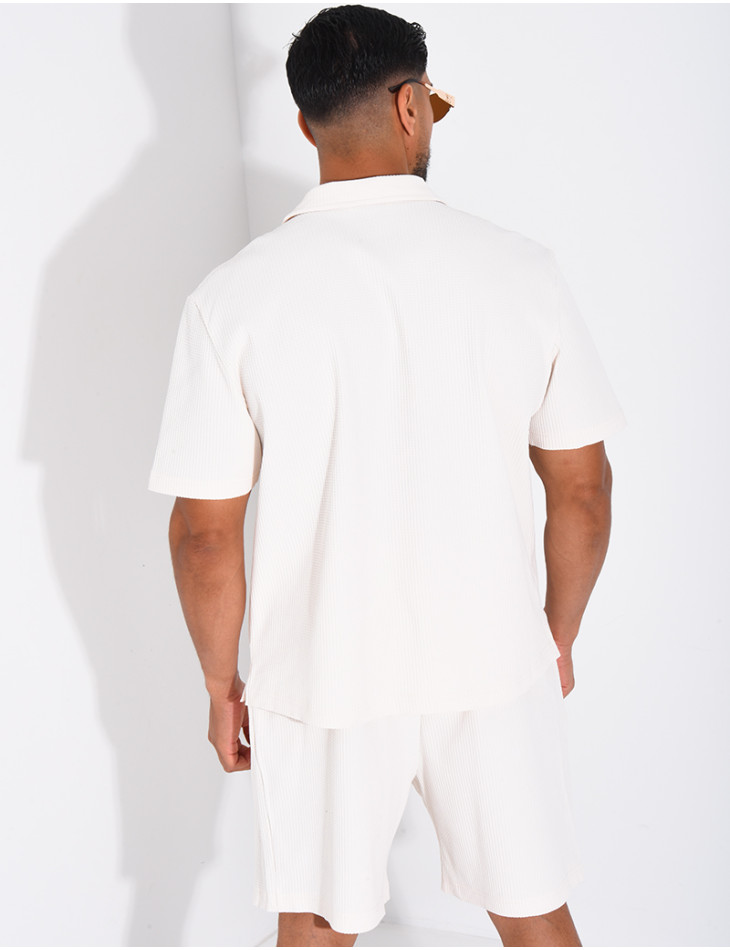 Ensemble gaufré short et chemise