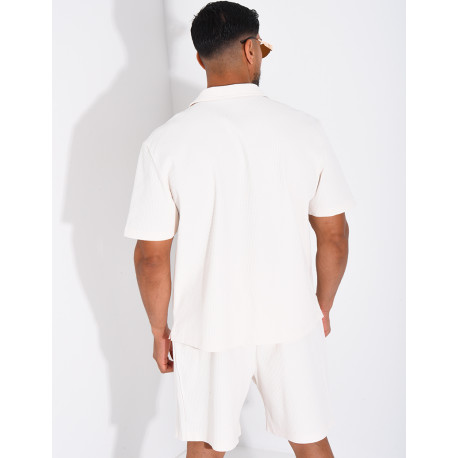 Ensemble gaufré short et chemise