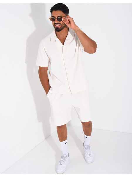 Ensemble gaufré short et chemise