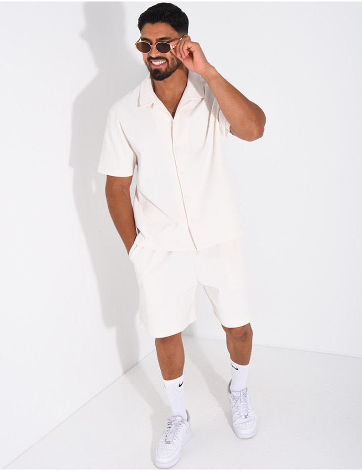 Ensemble gaufré short et chemise