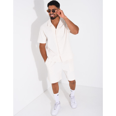 Ensemble gaufré short et chemise