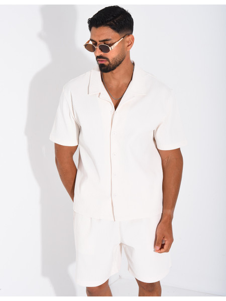 Ensemble gaufré short et chemise