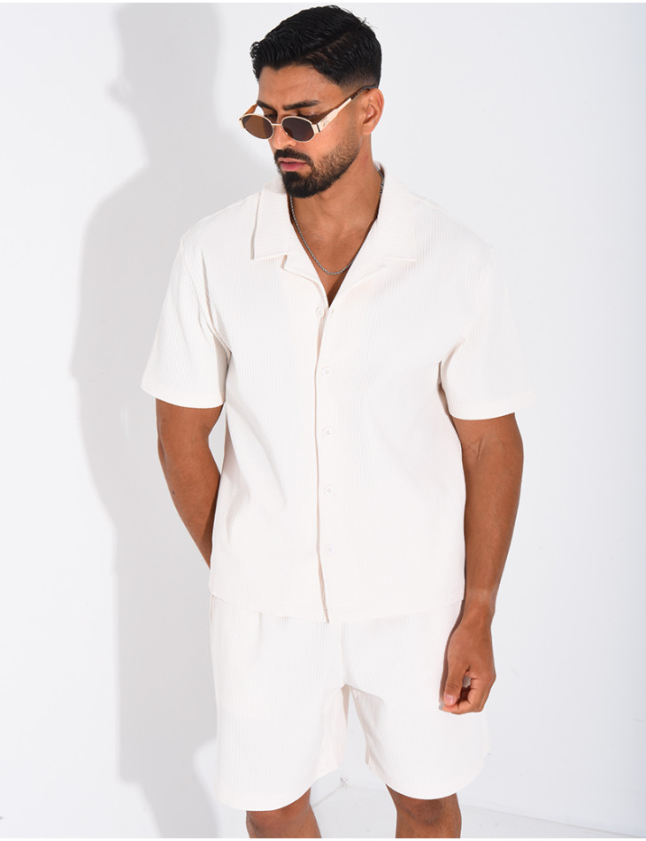Ensemble gaufré short et chemise