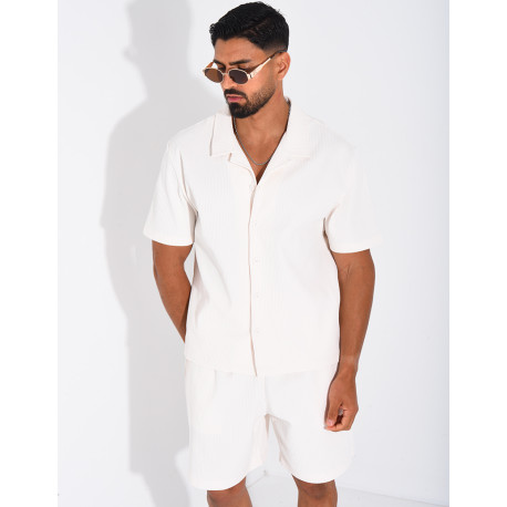 Ensemble gaufré short et chemise