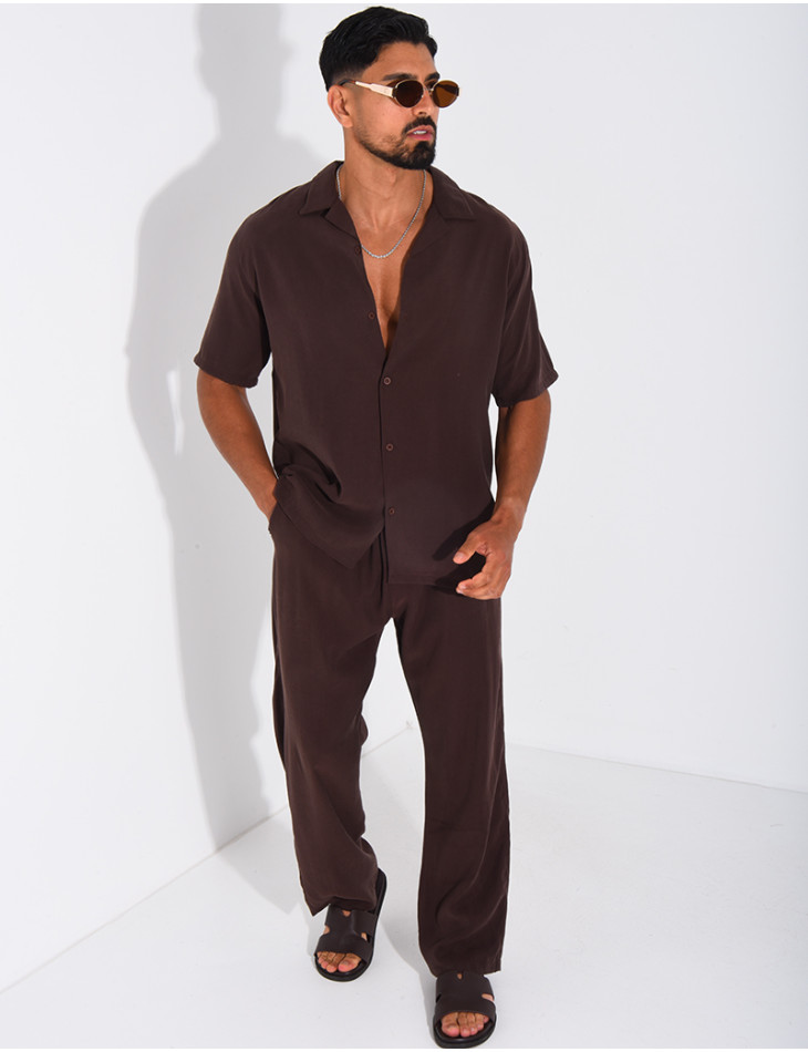 Ensemble fin pantalon et chemise manches courtes