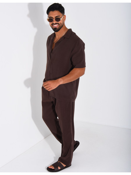 Ensemble fin pantalon et chemise manches courtes
