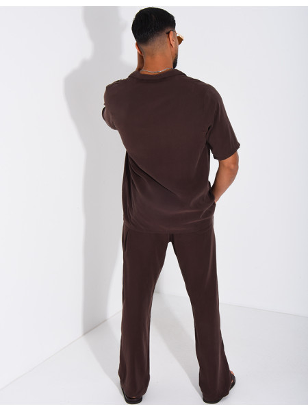 Ensemble fin pantalon et chemise manches courtes