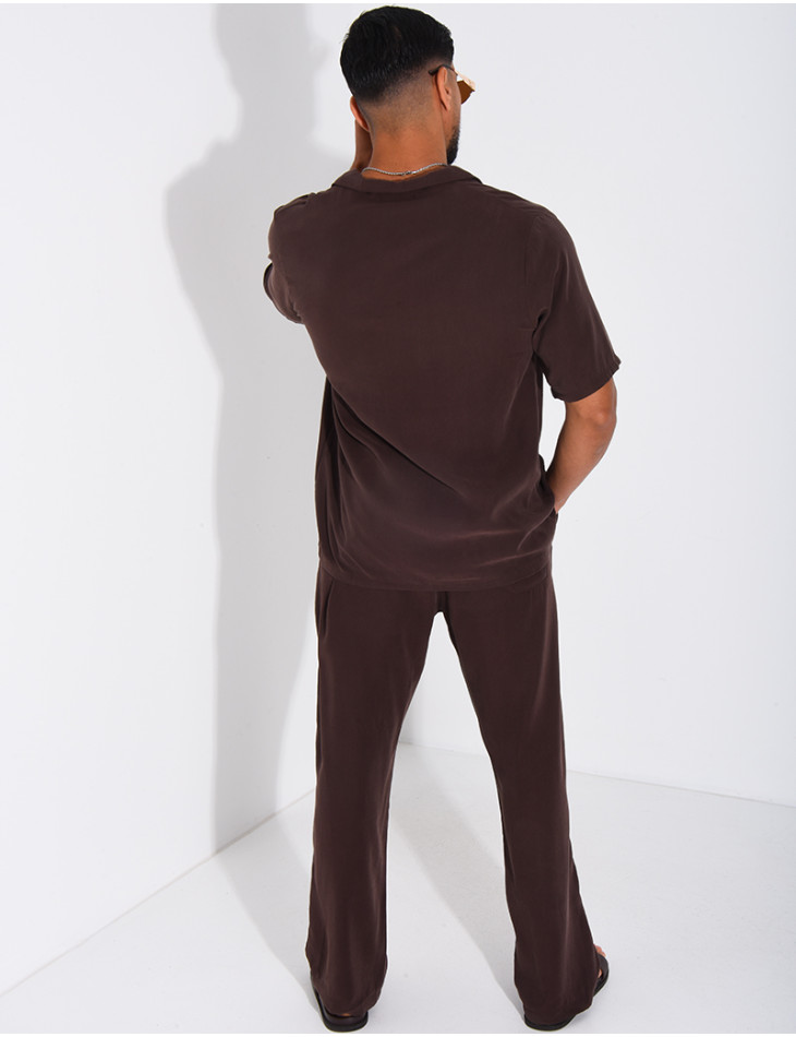 Ensemble fin pantalon et chemise manches courtes
