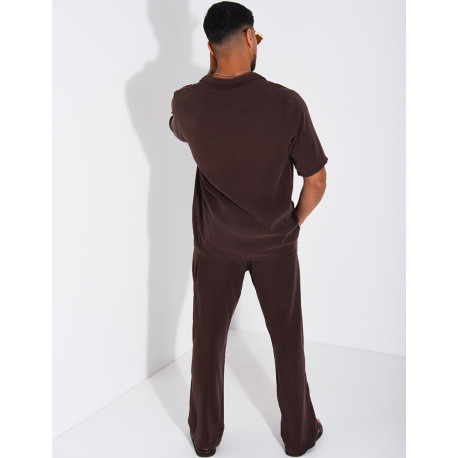 Ensemble fin pantalon et chemise manches courtes