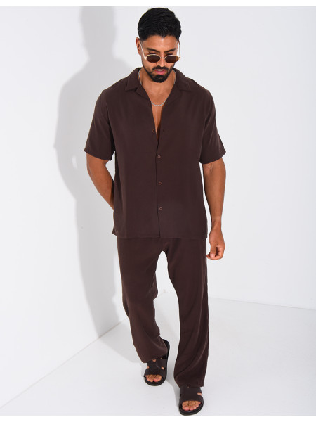Ensemble fin pantalon et chemise manches courtes
