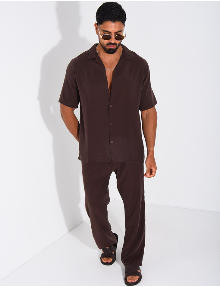 Ensemble fin pantalon et chemise manches courtes