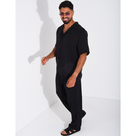 Ensemble fin pantalon et chemise manches courtes