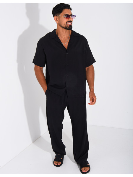 Ensemble fin pantalon et chemise manches courtes