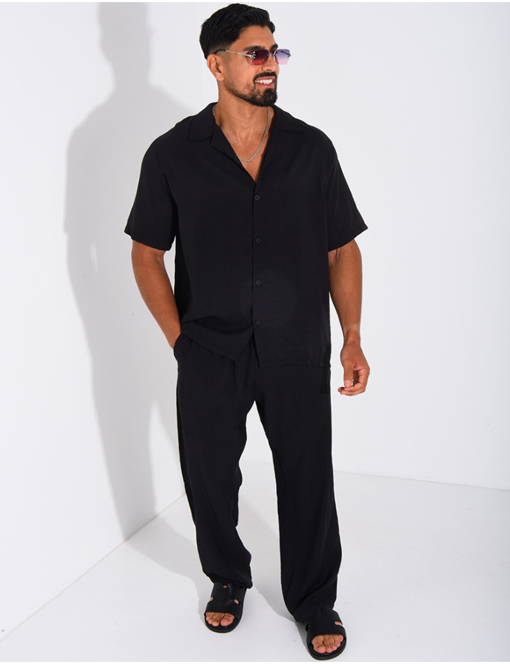 Ensemble fin pantalon et chemise manches courtes