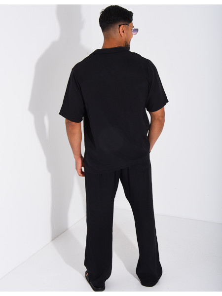 Ensemble fin pantalon et chemise manches courtes