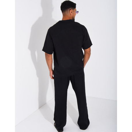 Ensemble fin pantalon et chemise manches courtes