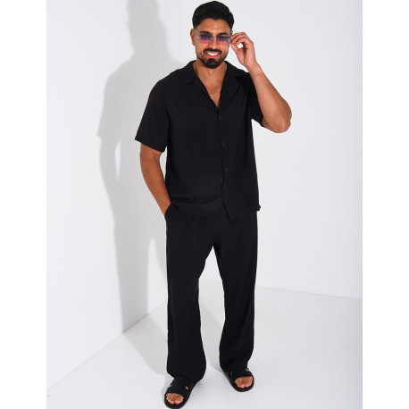 Ensemble fin pantalon et chemise manches courtes