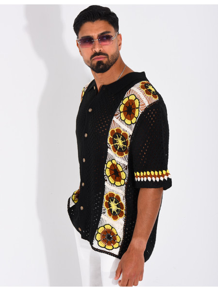 Chemise ajourée à motifs