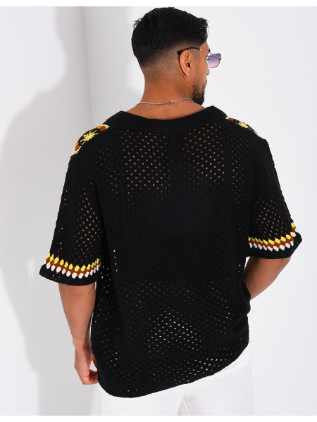 Chemise ajourée à motifs