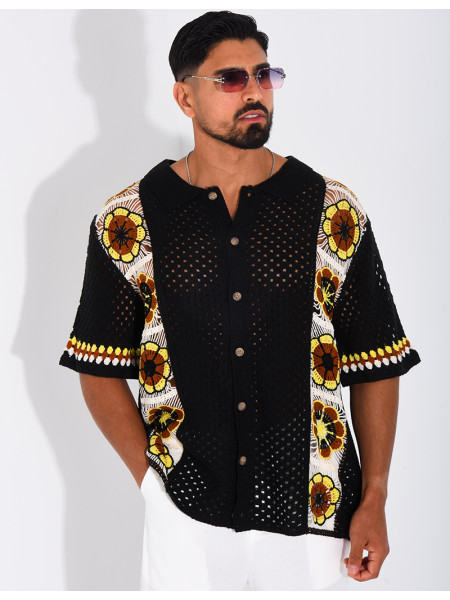Chemise ajourée à motifs