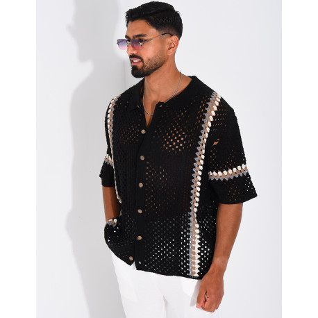 Chemise ajourée à motifs