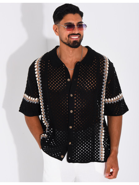 Chemise ajourée à motifs