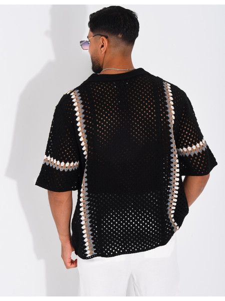 Chemise ajourée à motifs