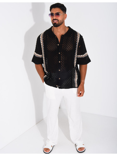 Chemise ajourée à motifs