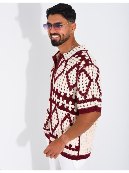 Chemise ajourée à motifs