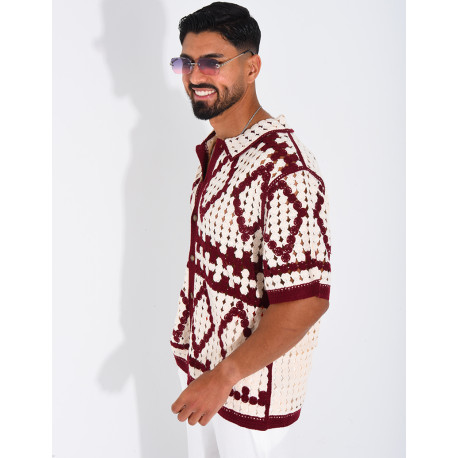 Chemise ajourée à motifs