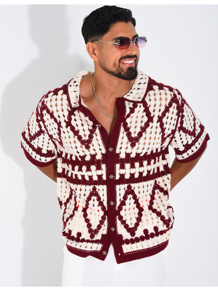 Chemise ajourée à motifs