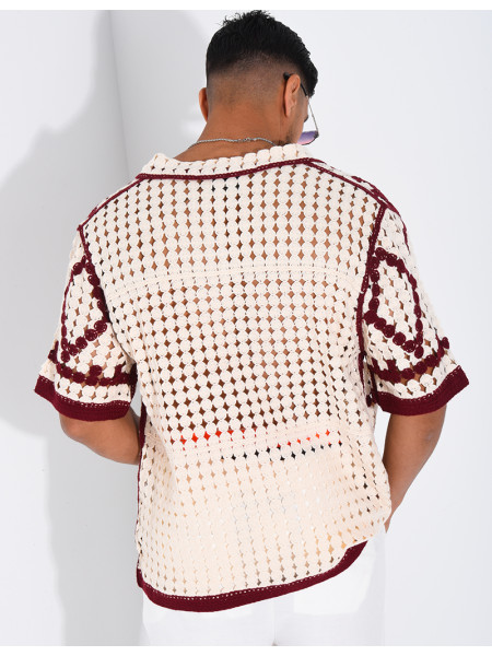 Chemise ajourée à motifs